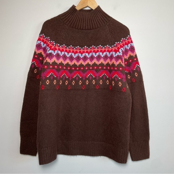 Lou & Grey Fair Isle Soft Wool Blend Mockneck Sweater - Picture 4 of 7